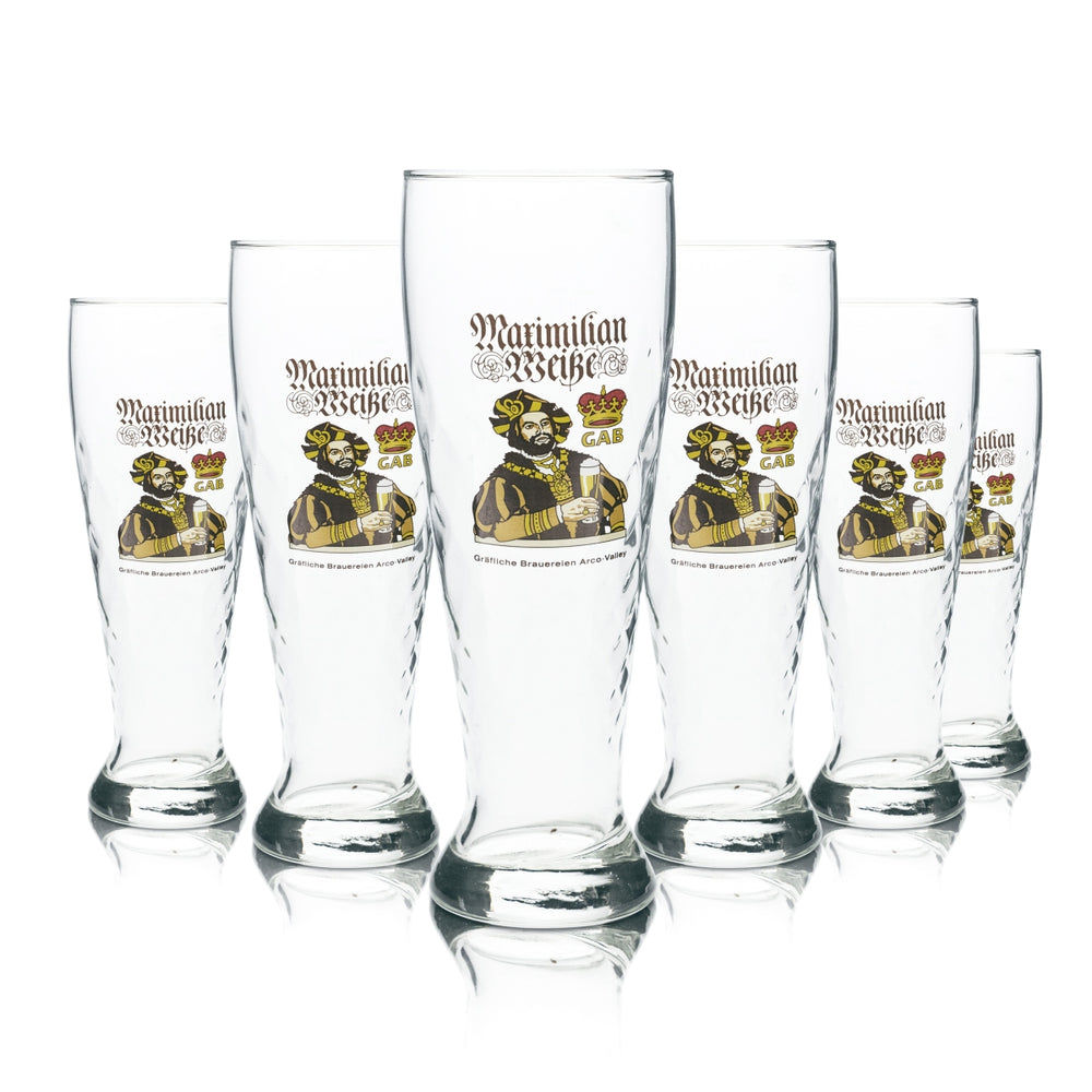 6x Graf Arco wheat beer glass 0.5l yeast wheat contour glasses special edition Maximilian