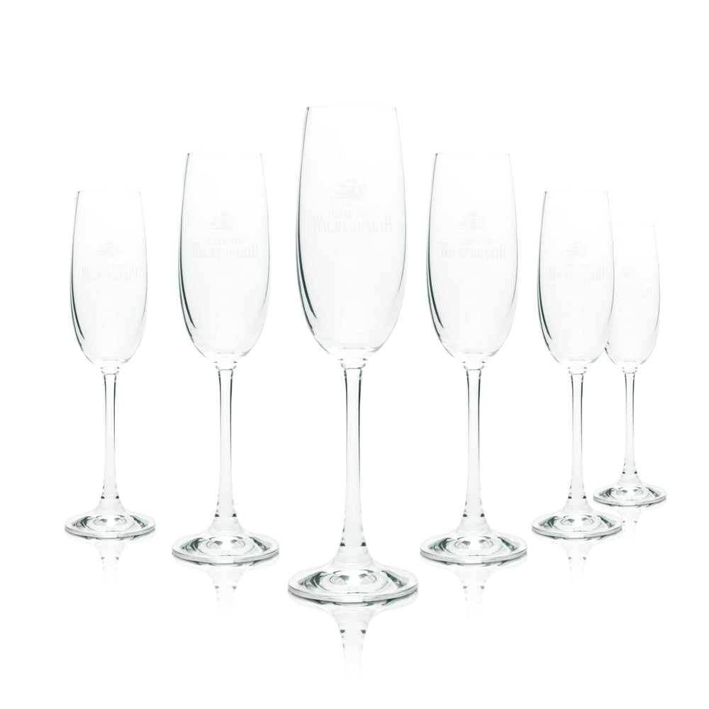 6x Graf von Wackerbarth Sparkling Wine Glass Flute 0.1l Mäser Schloss Prosecco Glasses Flute