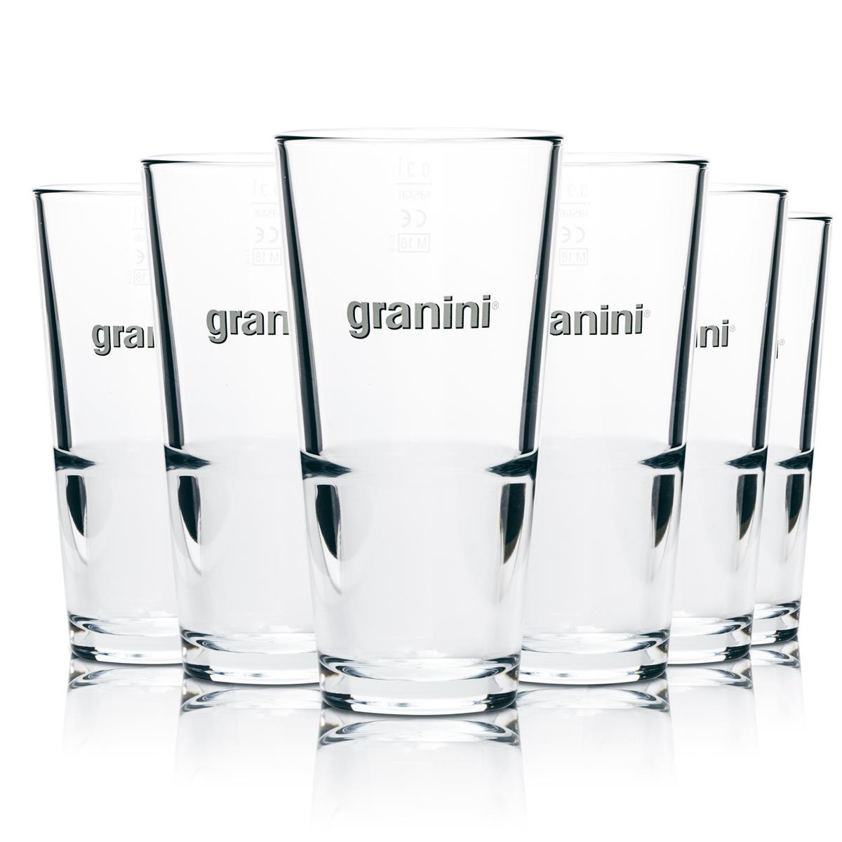 6x Granini glass 376 ml long drink juice water cocktail cup glasses catering pub