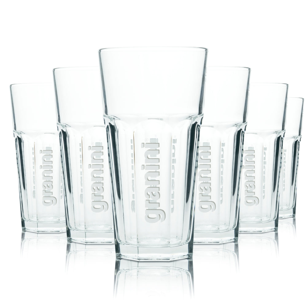 6x Granini juice glass 0.5l long drink V-shape Willi Gastro cocktail magnum glasses