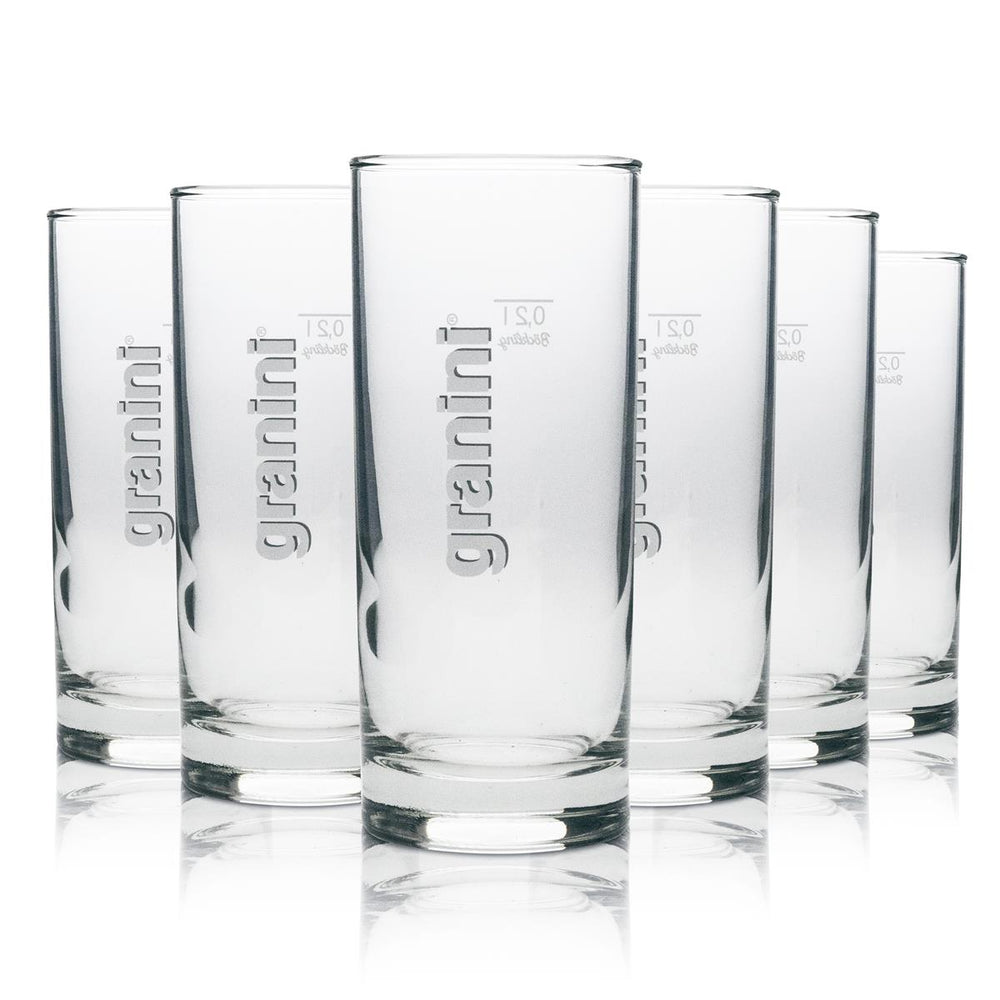 6x Granini juice glass long drink cocktail glasses, 0.2 l, round
