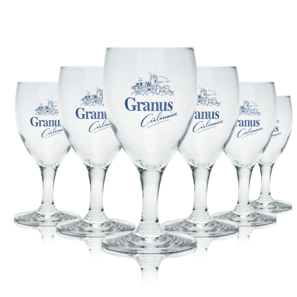 6x Granus glass 0.18l stemmed glass Culinaire mineral water sparkling juice glasses set