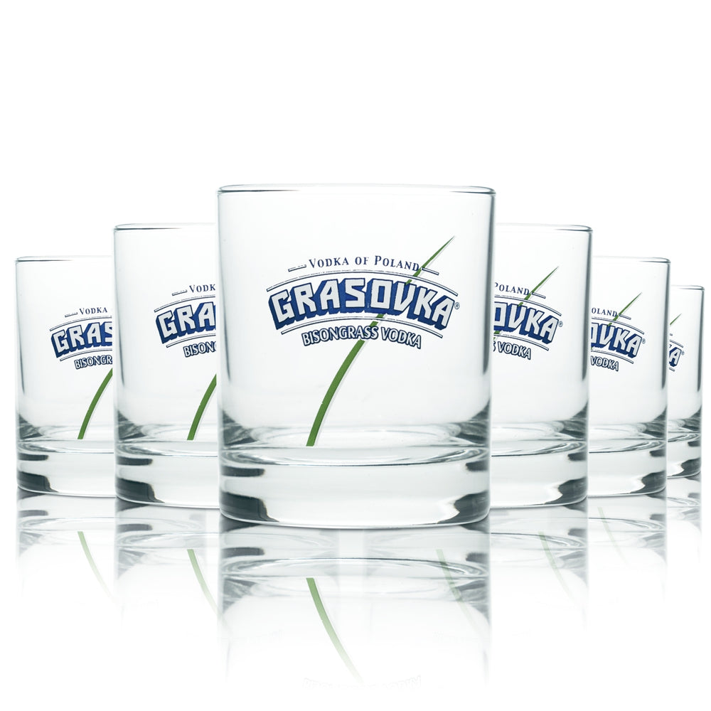 6x Grasovka Vodka Glass 0.2l Tumbler Long Drink Glasses Gastro Bar Poland Party