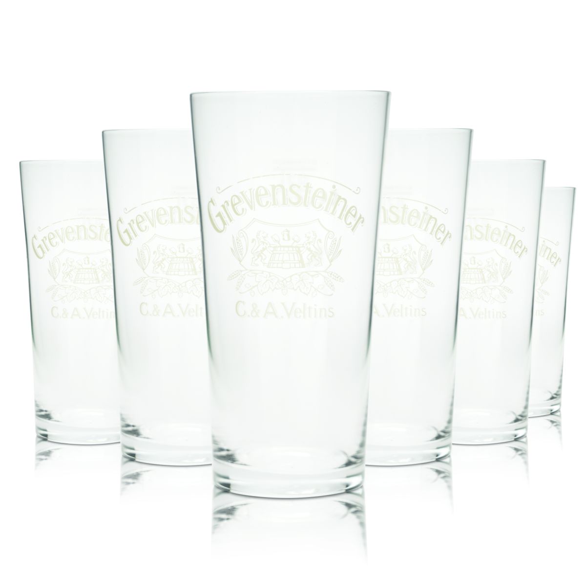 6x Grevensteiner beer glass 0,2l Willi mug glasses set brewery Veltins Gastro
