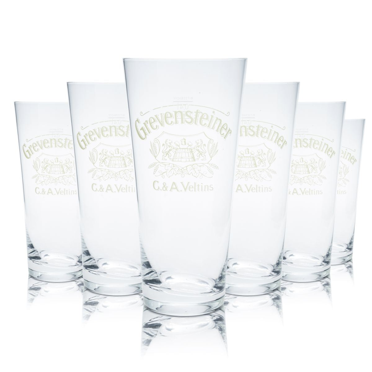 6x Grevensteiner beer glass 0.4l goblet glass Willi mug glasses set brewery oak
