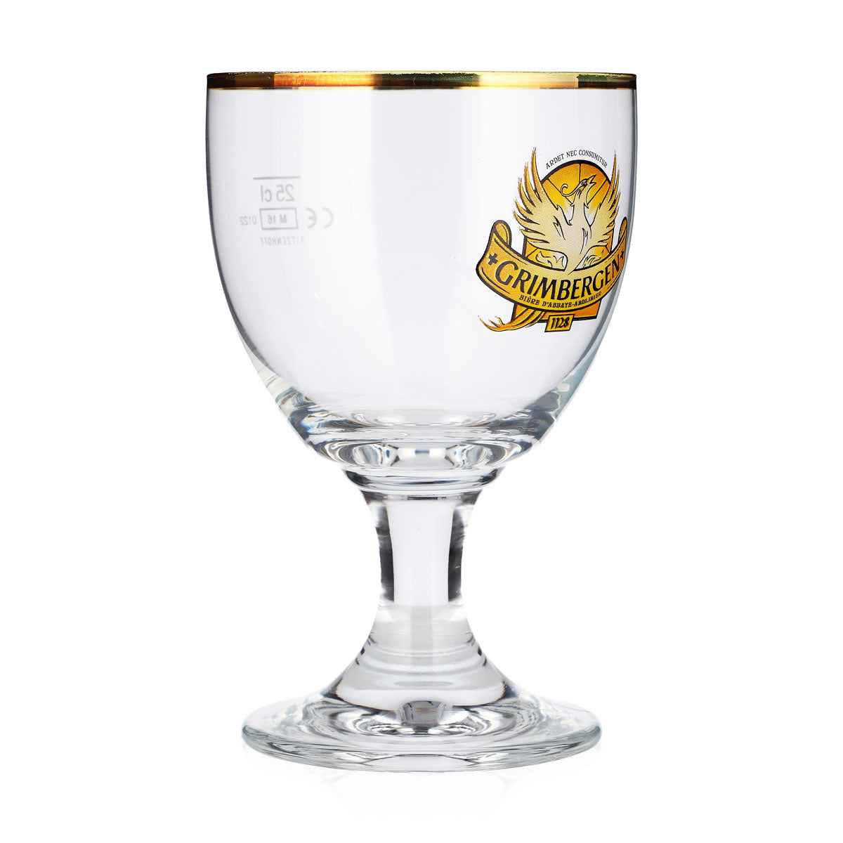 6 Grimbergen Beer Glasses, 25 cl, Goblet-Shaped, Yellow Ritzenhoff Logo, Tulip-Shaped – View 3