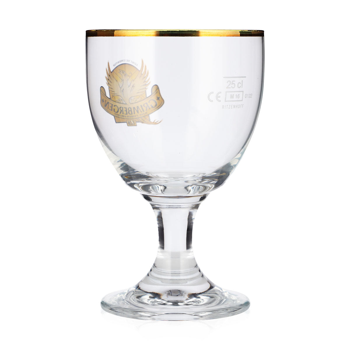 6 Grimbergen Beer Glasses, 25 cl, Goblet-Shaped, Yellow Ritzenhoff Logo, Tulip-Shaped – View 4