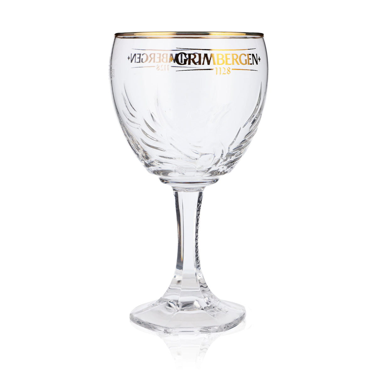 6x Grimbergen Glass 0.5l Goblet Phoenix Contour Gold Rim Glasses Gastro Beer – View 4