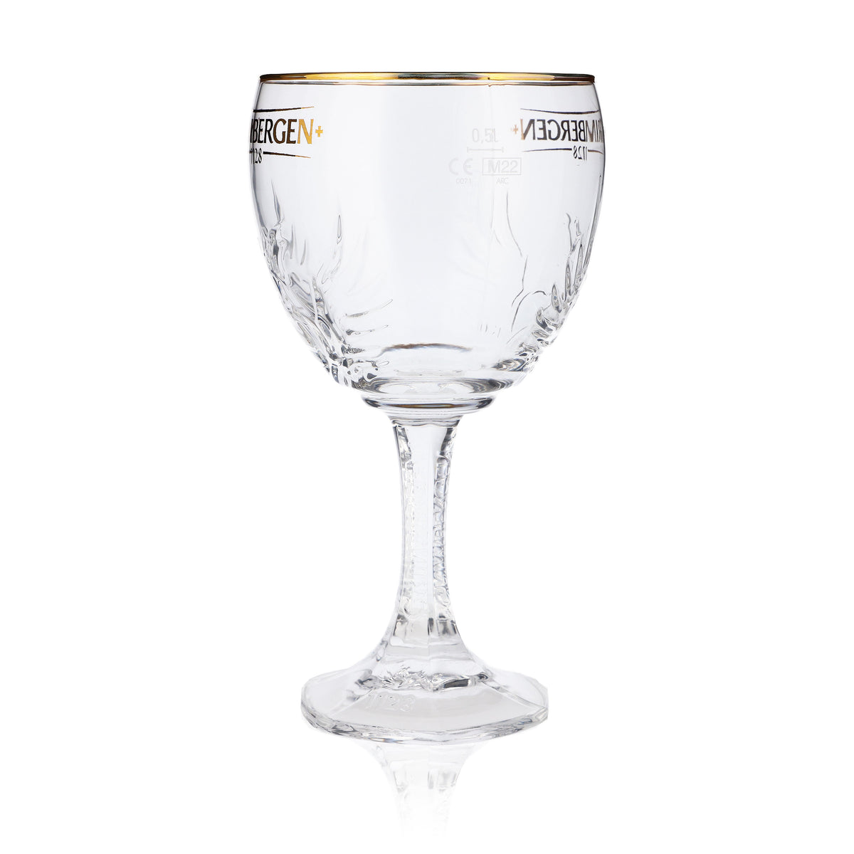 6x Grimbergen Glass 0.5l Goblet Phoenix Contour Gold Rim Glasses Gastro Beer – View 7