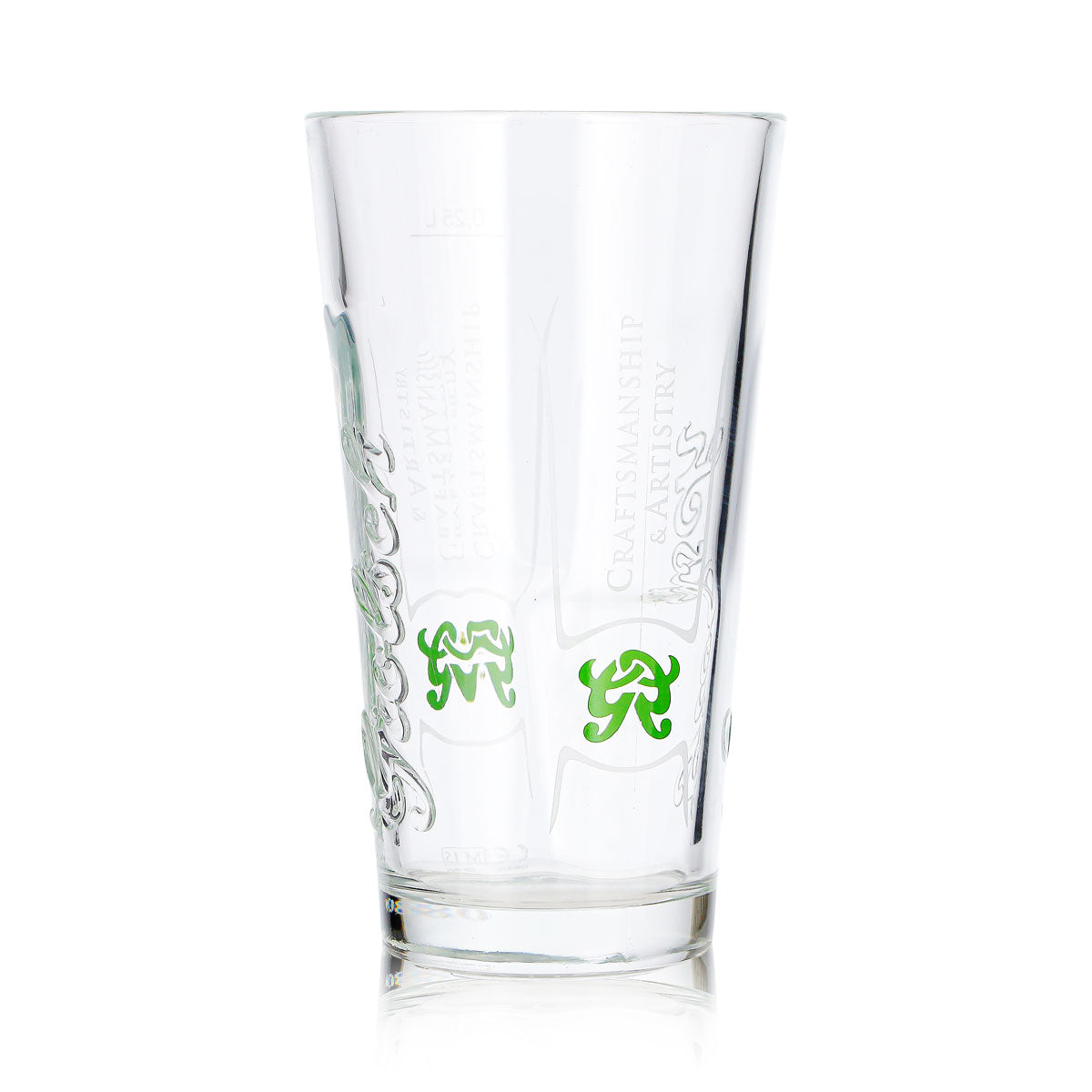 6 Grolsch Beer Glasses, 0.25 L, with "Craftsmanship & Artistry" Logo in Relief – View 3