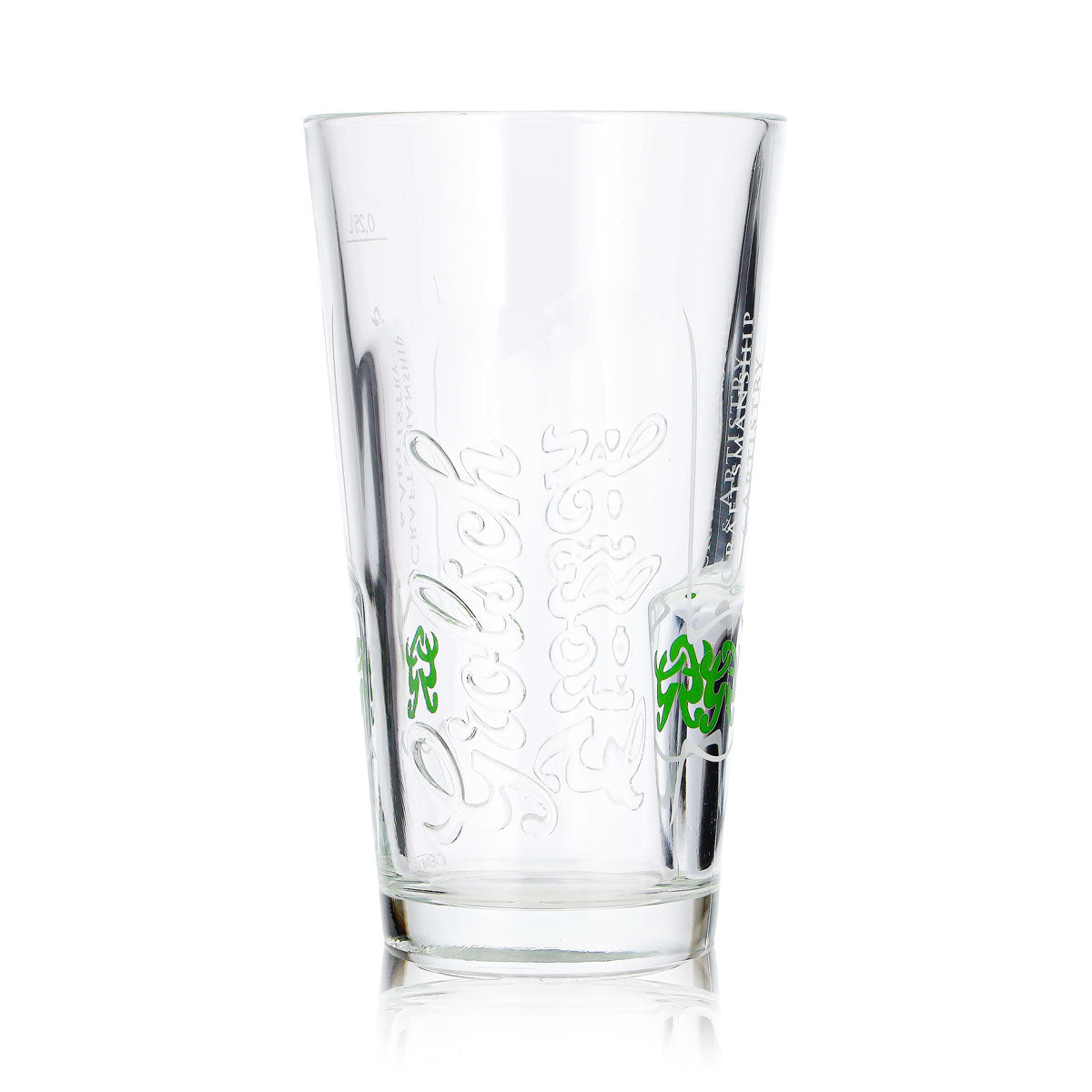 6 Grolsch Beer Glasses, 0.25 L, with "Craftsmanship & Artistry" Logo in Relief – View 4