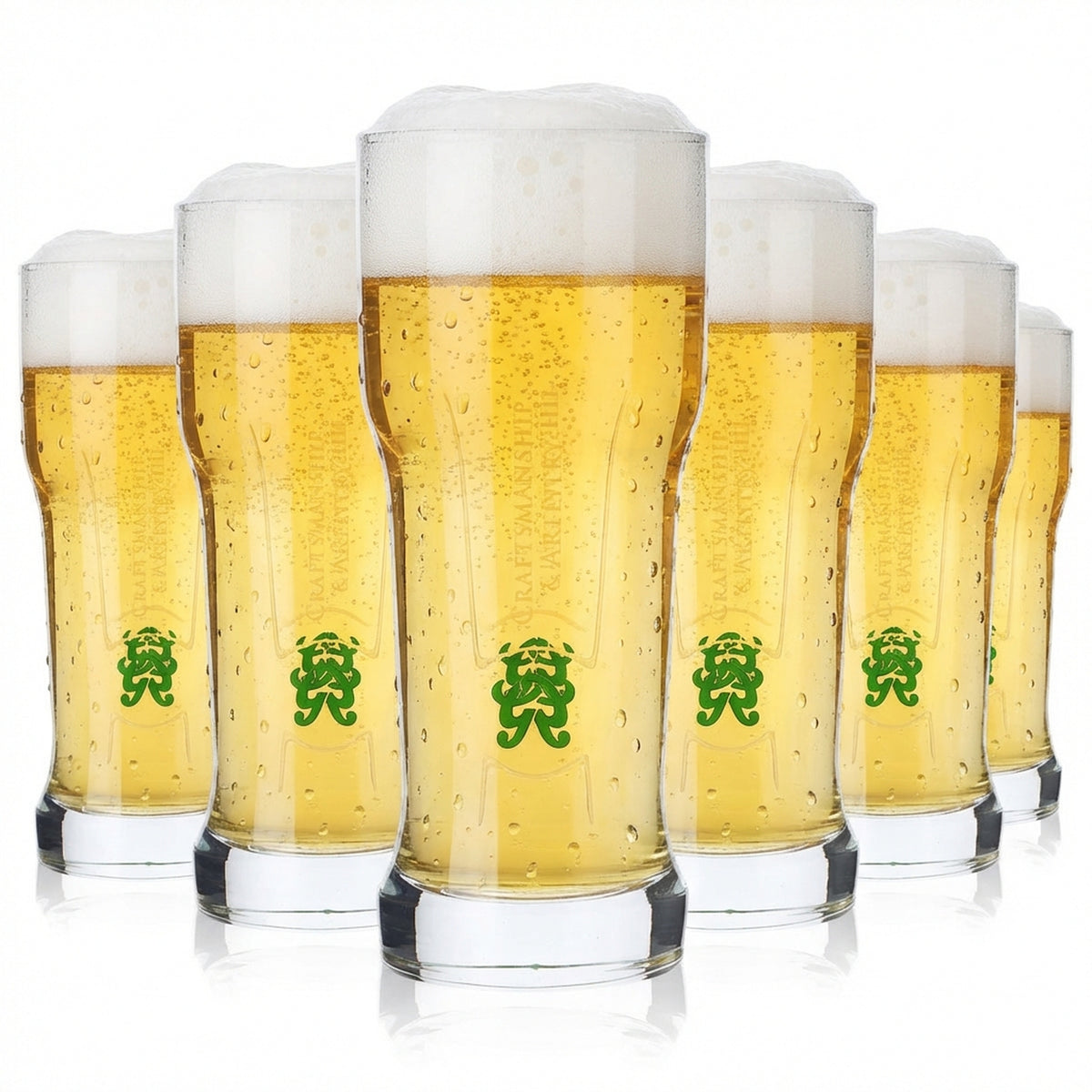 6x Grolsch Beer Glass Beer Glasses Glasses 0.3l Mug Relief Contour