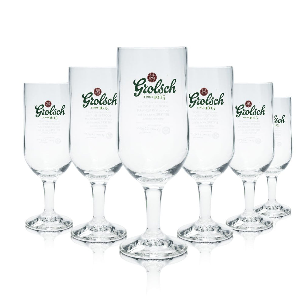 6x Grolsch beer glass 0.25l goblet glass classic beer tulip glasses set craft brewery