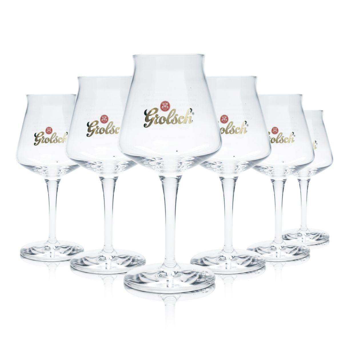 6x Grolsch beer glass 0.33l Mini Teku goblet beer tasting glasses set