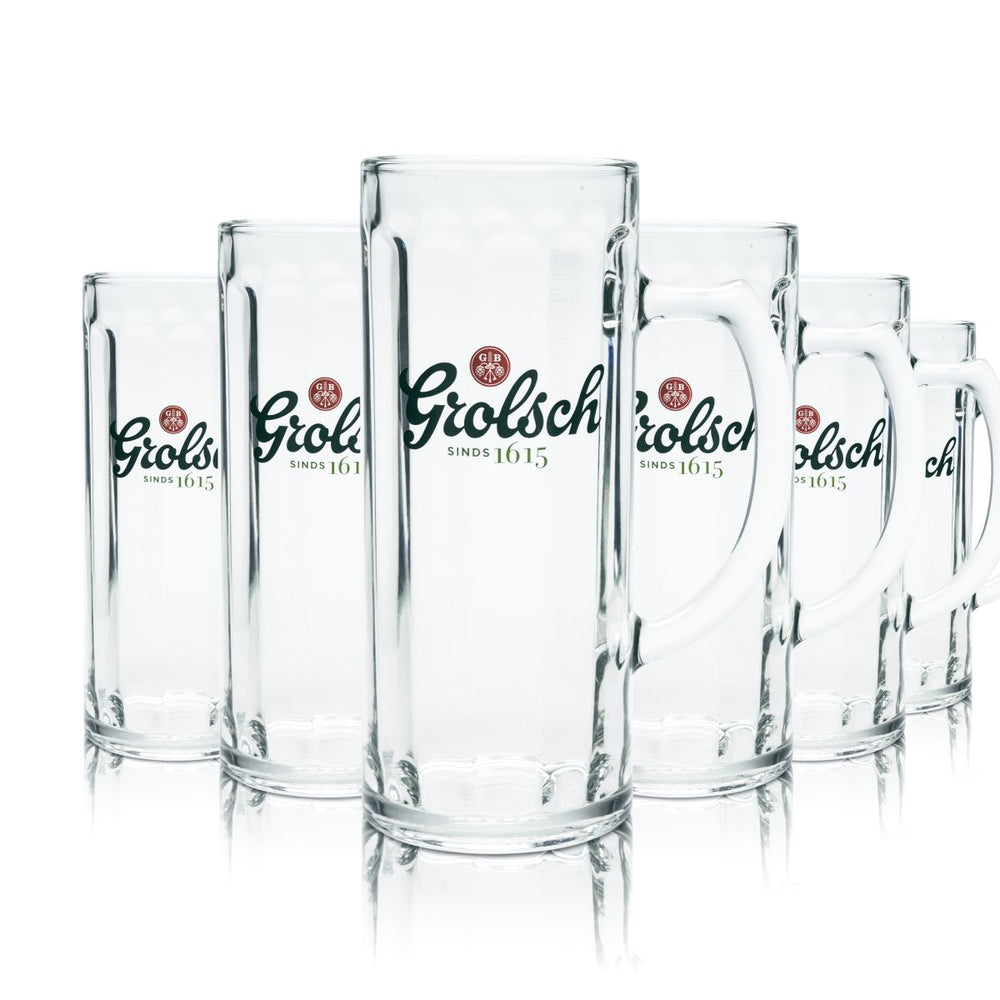6x Grolsch beer glass 0,5l beer mug mug glasses set brewery Netherlands