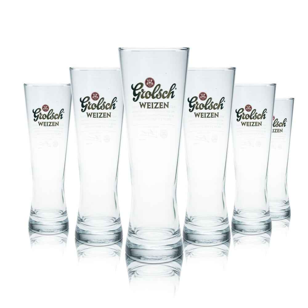 6x Grolsch beer glass 0.5l wheat beer glass Hefeweizen glass set brewery Gastro