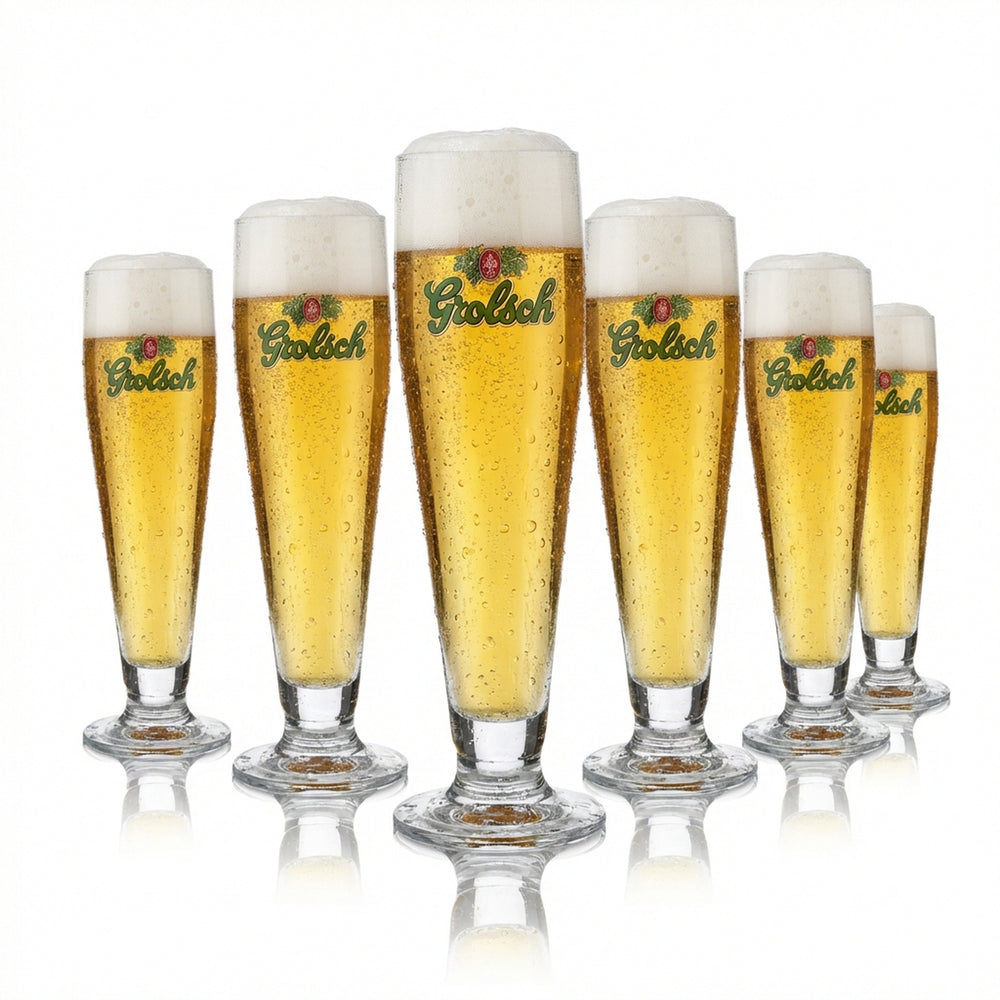 6x Grolsch Glass 0.3l Prelude Cup Tulip Beer Glass Set Brewery Gastro Calibrated