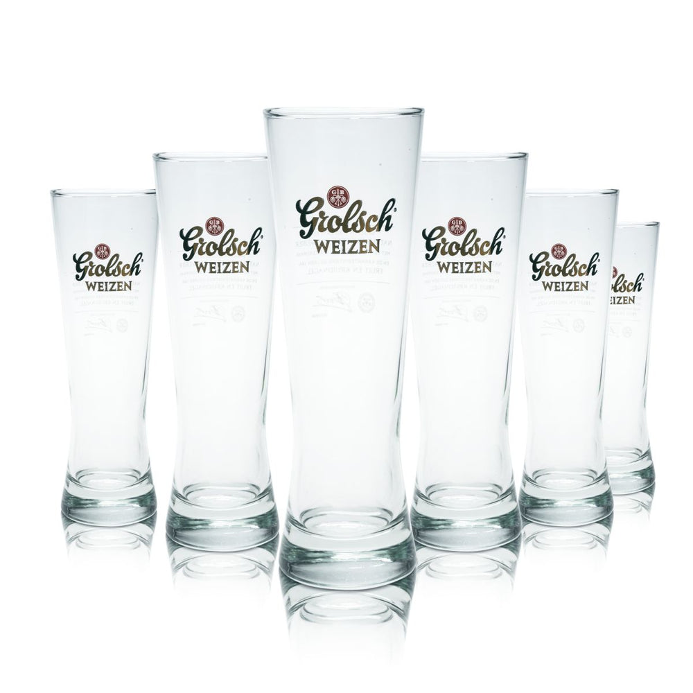 6x Grolsch Glass 0.3l Wheat Beer Glass Beer Mug Glass Set Yeast Beer Glasses Brewery