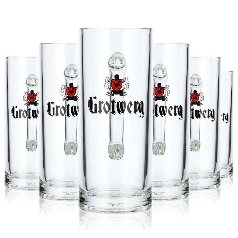 6 Grotwerg Beer Glasses, 0.3 L Rastal Seidel Beer Mug (Set of 6)