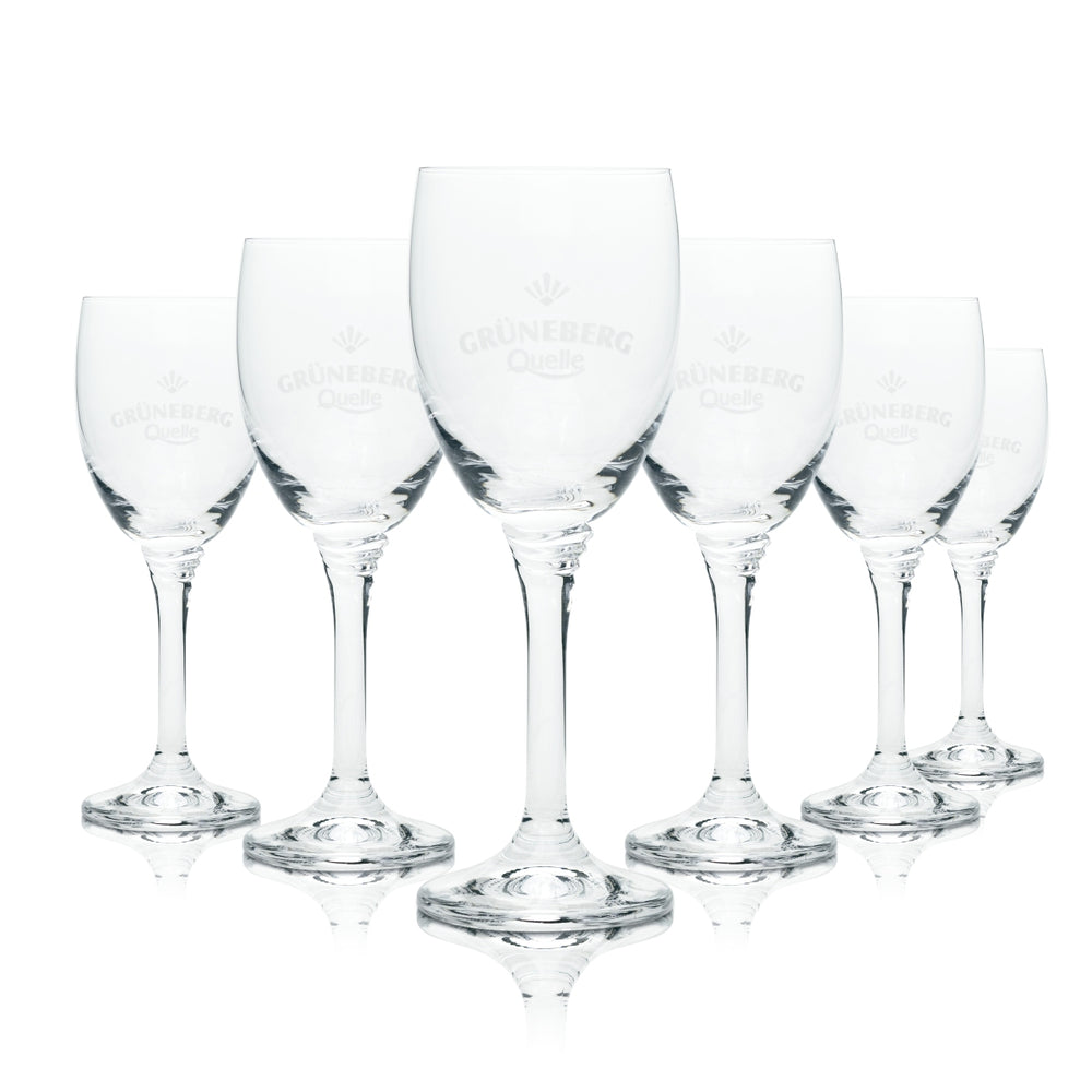 6x Grüneberg water glass trophy Sahm 0.2 l mineral water stem glasses, catering bar