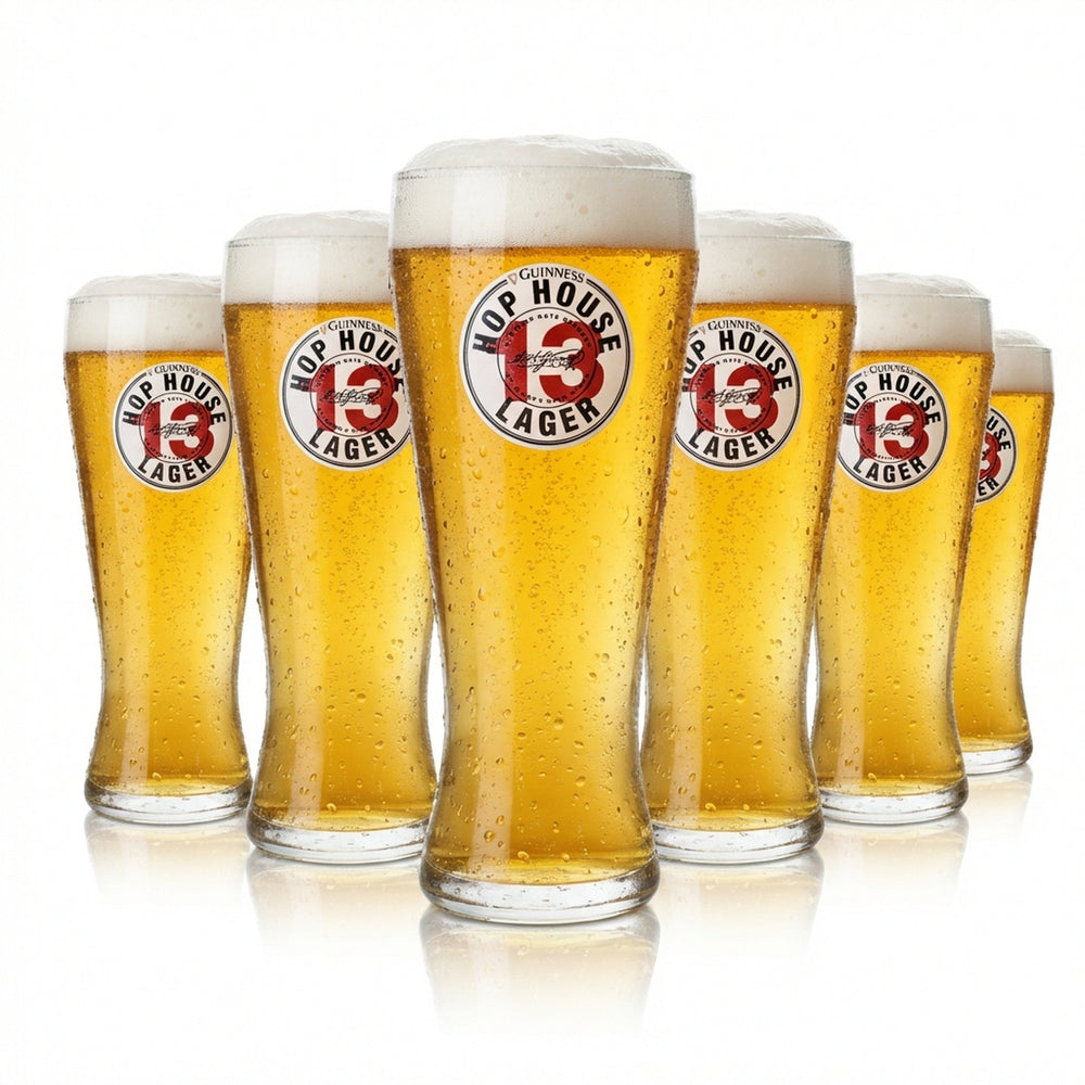 6x Guinness Beer Glass 0.5l Mug Hop House Glasses Lager Pint Tulip Beer Willi