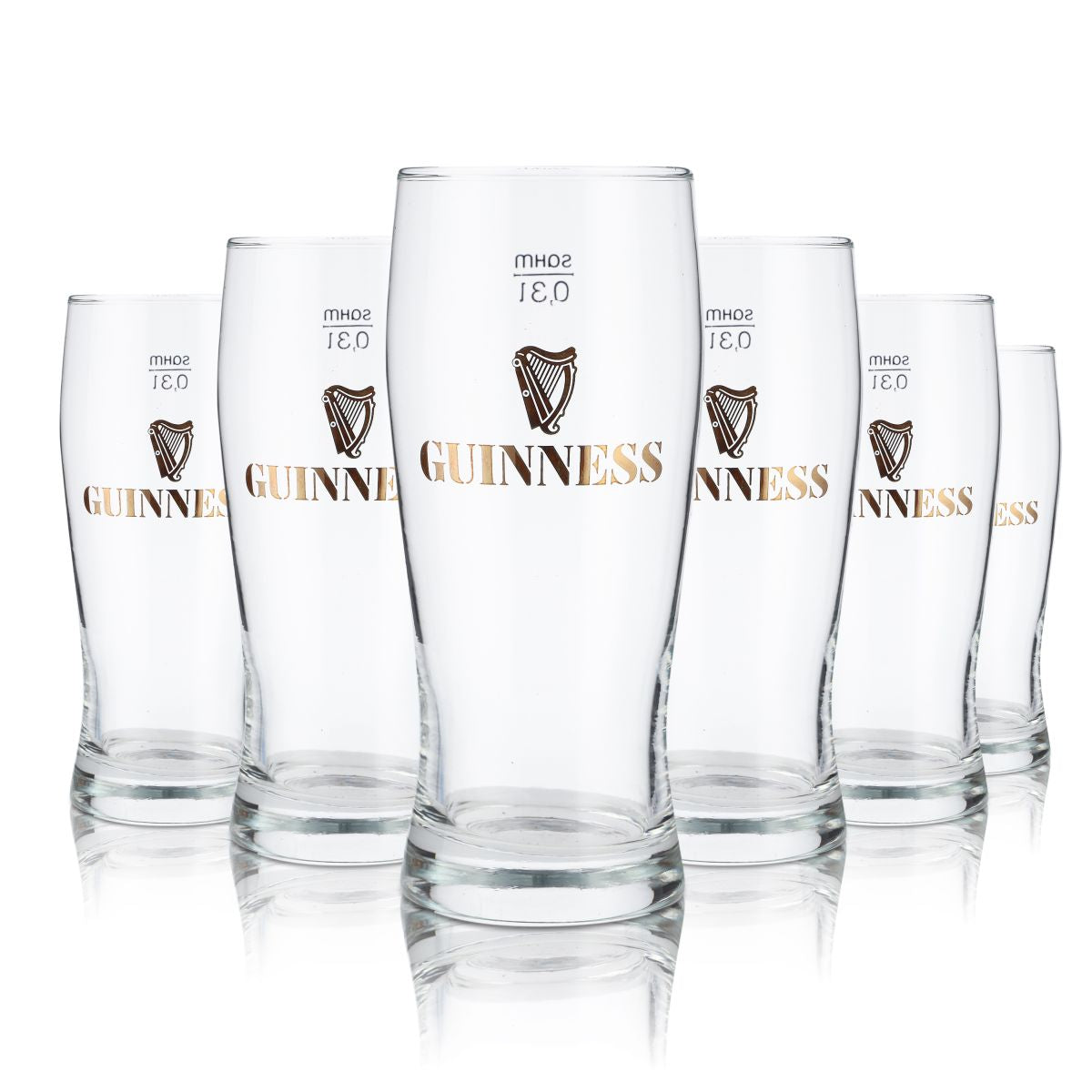 6x Guinness Glass 0.3l Irish Tout Beer Ideal Mug Pint Glass Set Brewery UK
