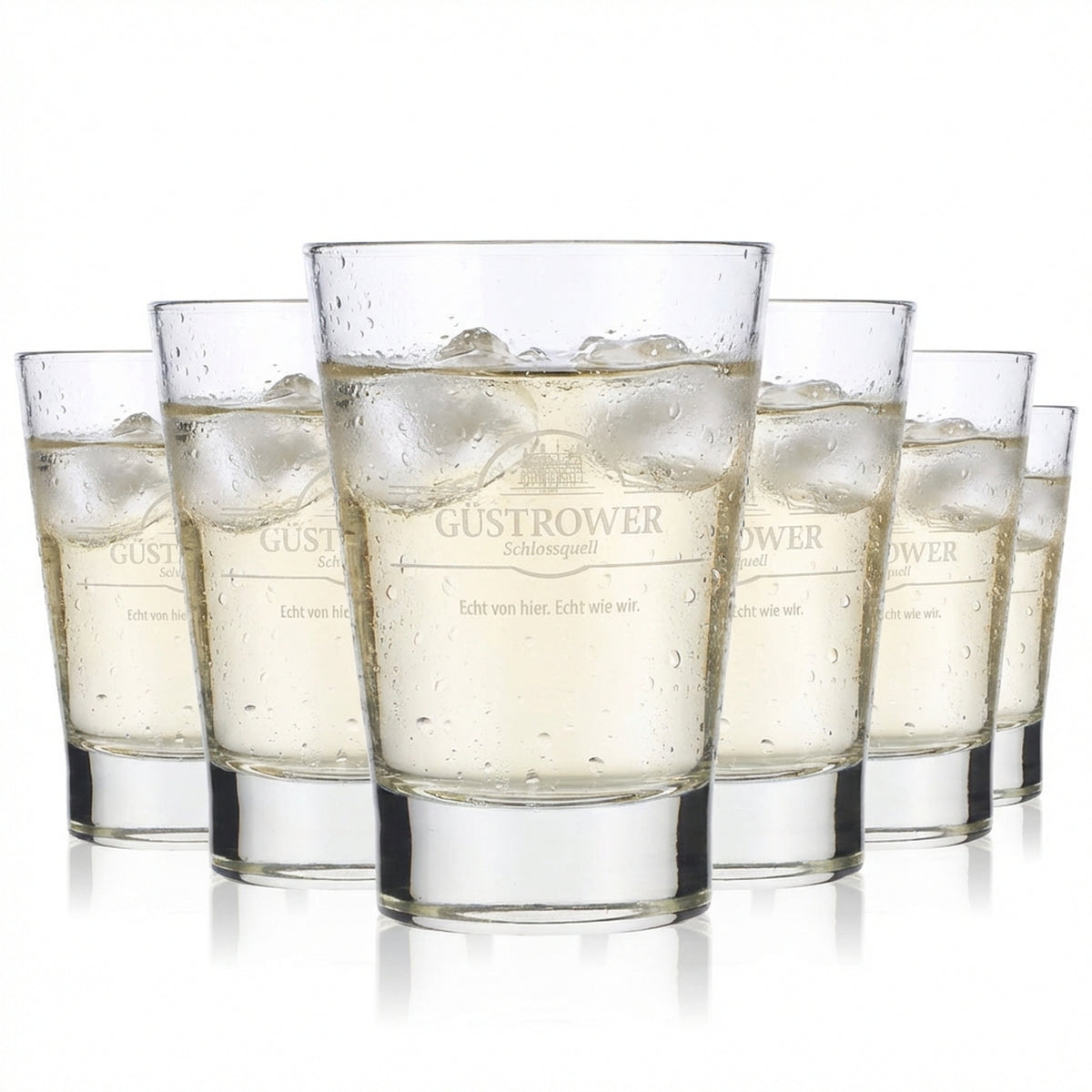 6x Güstrower water glasses, 0.21 l, V-shaped, Libbey York
