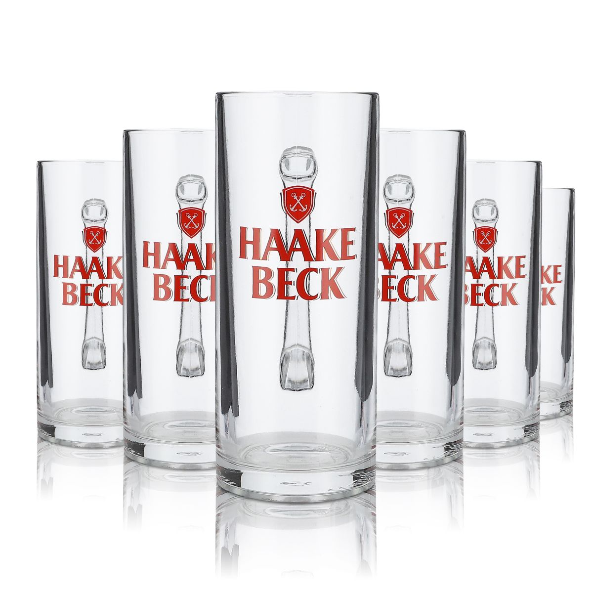 6x Haake Beck Glass 0.3l Beer Mug Beer Steek Mug Glass Set Brewery Gastro