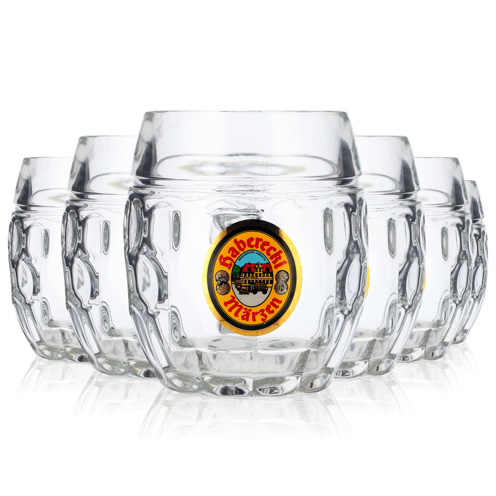 6x Habereckl beer glasses 0.4l mug Beer mug Beer stein "Märzen"
