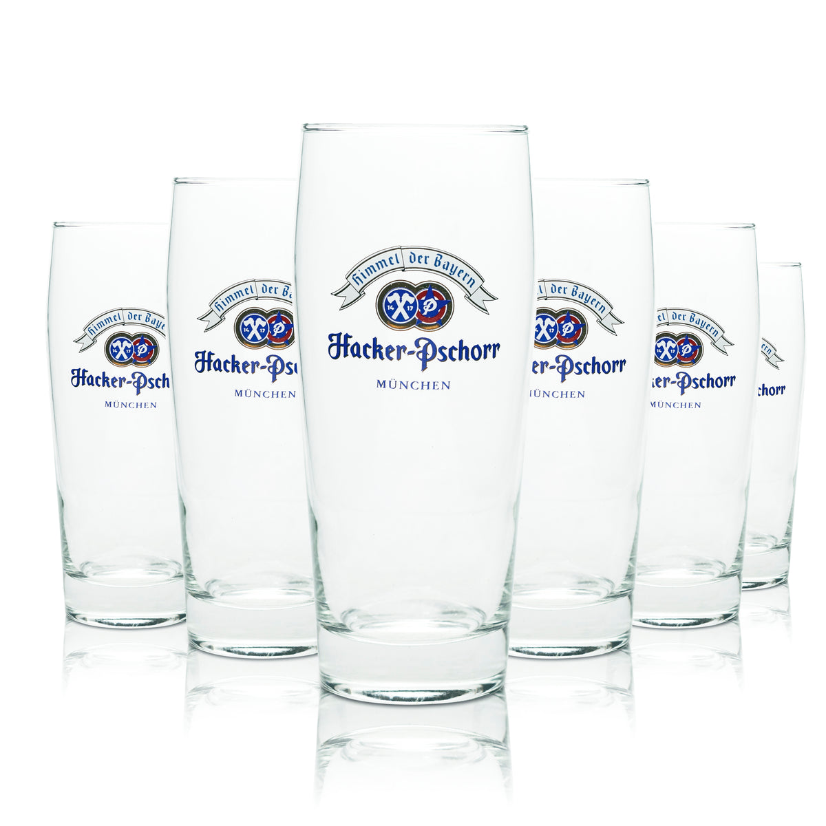6x Hacker Pschorr Beer Glass 0.5l Willi Mug Heaven of Bavaria Beer Glasses – View 4
