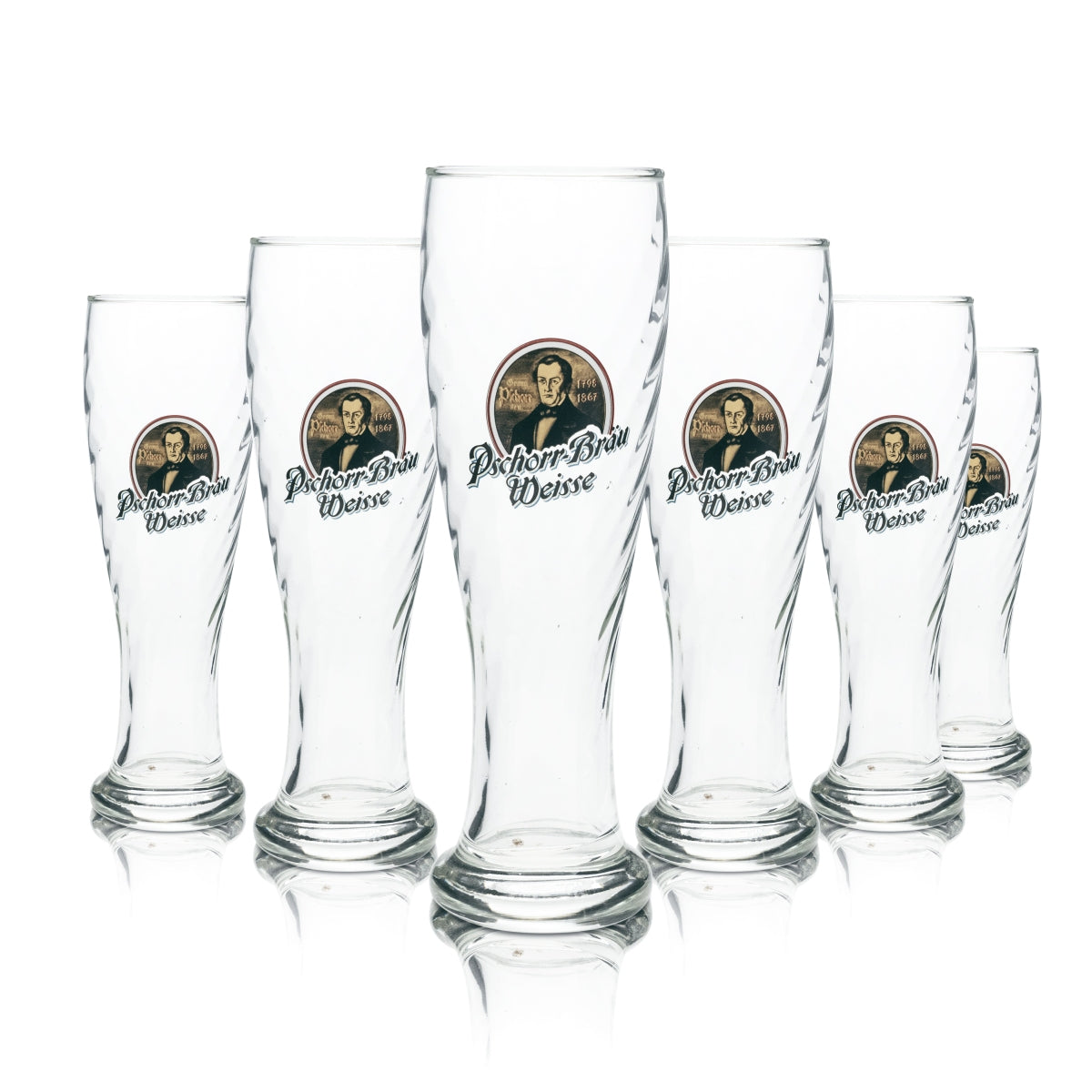 6x Hacker Pschorr wheat beer glass 0.5l yeast wheat contour glasses gastro bar brewery