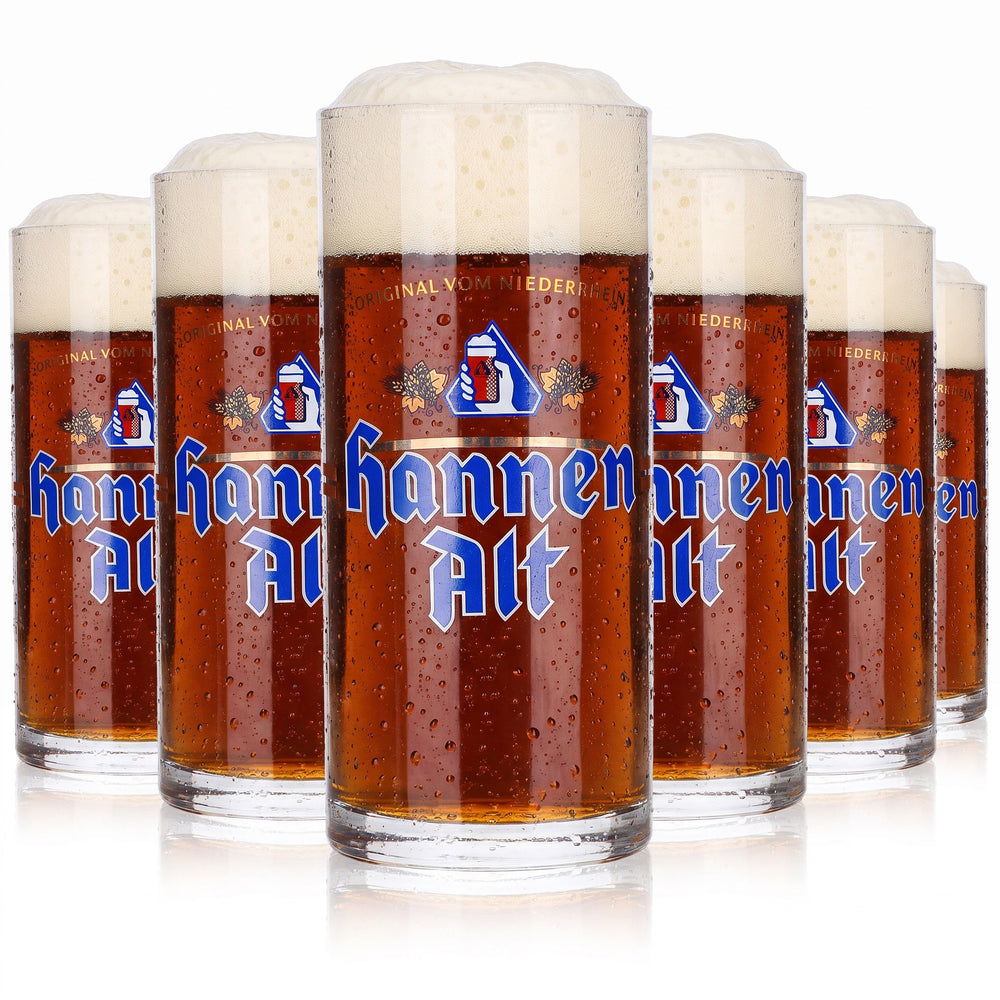 6 Hannen Alt Beer Glasses, 0.25 L, Lower Rhine Ritzenhoff Recycled Glass (Set of 6)