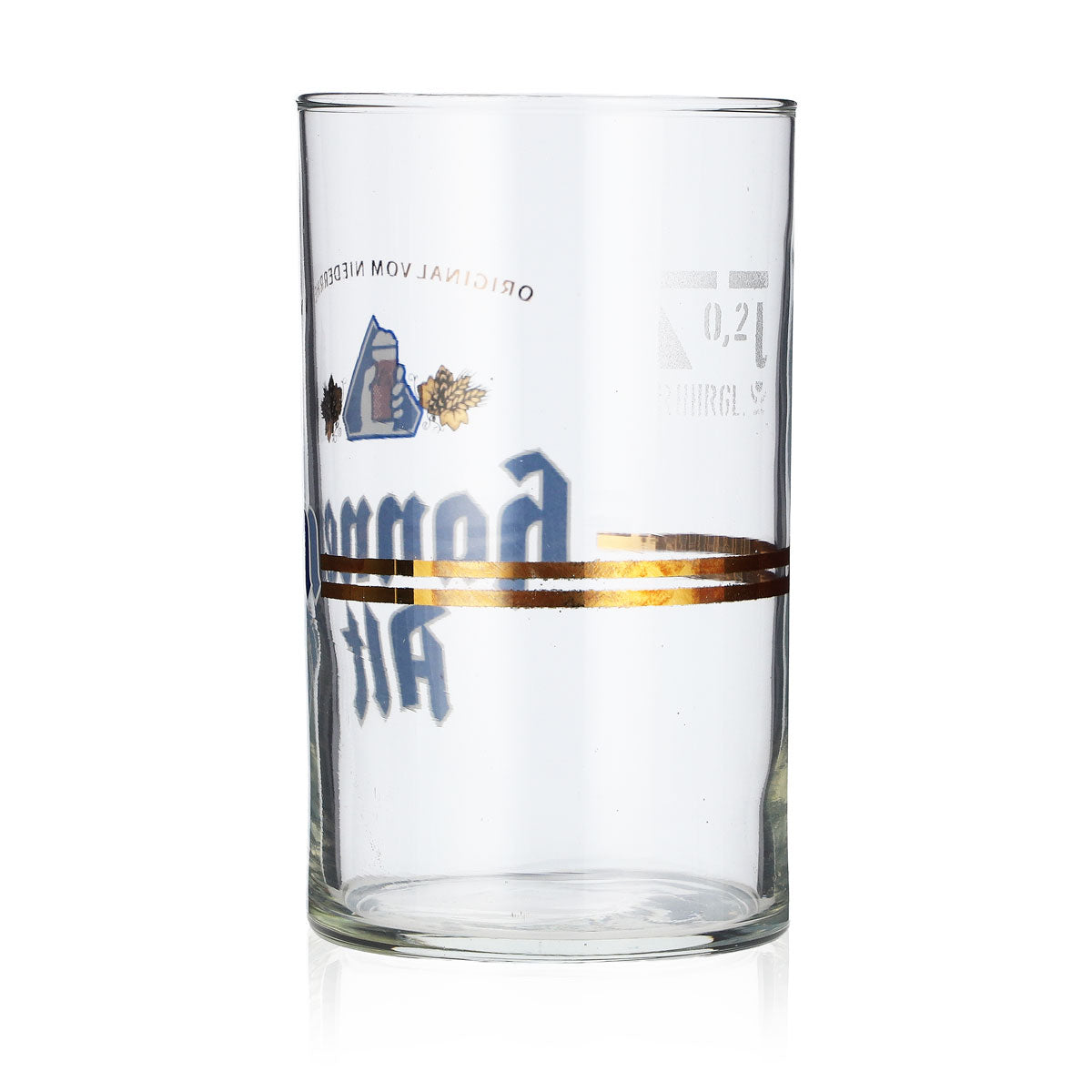 6x Hannen Alt Beer Glass 0.2l Mug Stripes and Hand in Logo sahm – View 4