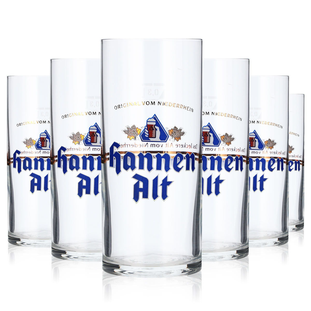 6x Hannen Alt Beer Glass Beer Glasses Stem Glass 0.3l Mug – View 5