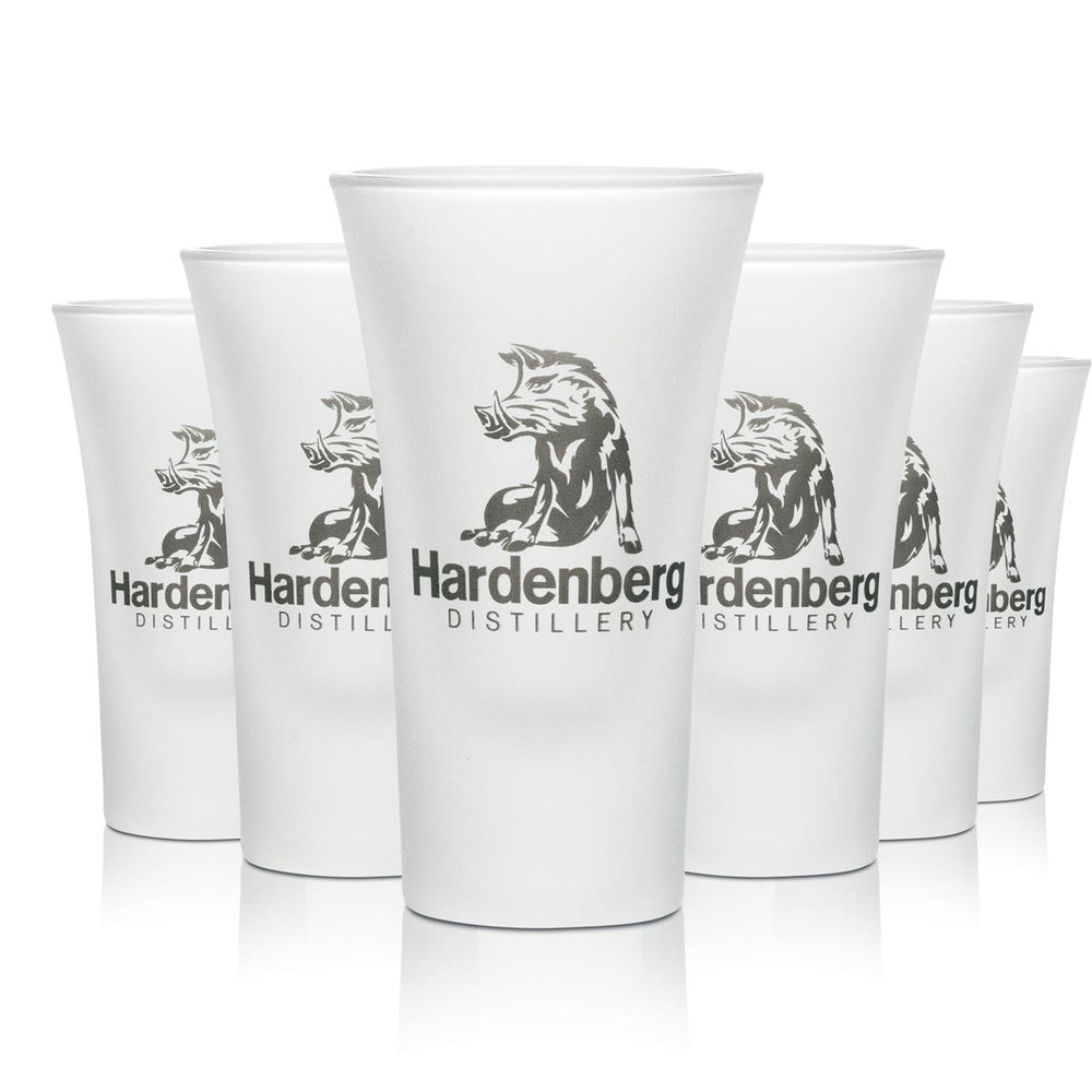 6x Hardenberg Distillery Glass 4cl Shot Frosted Glass