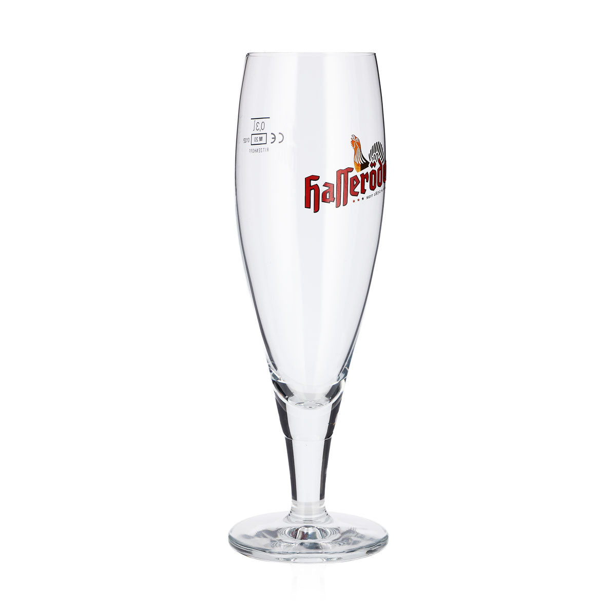 6 Hasseröder Beer Glasses, 0.3 L, "Golden Rooster" Ritzenhoff Tulip-Shaped Glasses – View 3