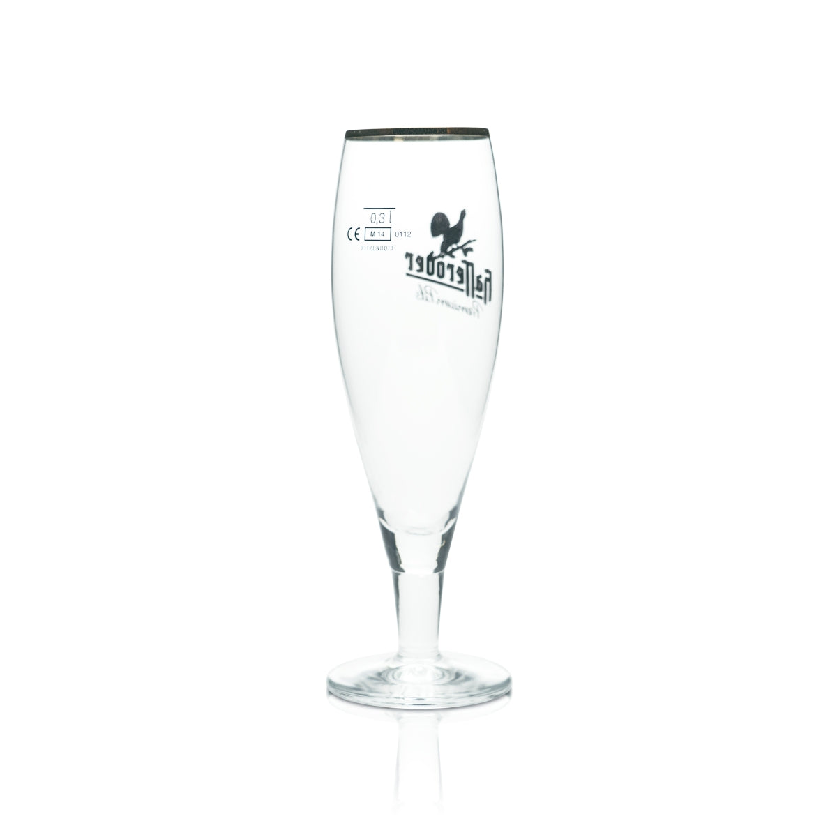 6x Hasseröder Beer Glass 0.3l Goblet Tulip Chalice Allegro Gold Rim Glasses Gastro – View 3