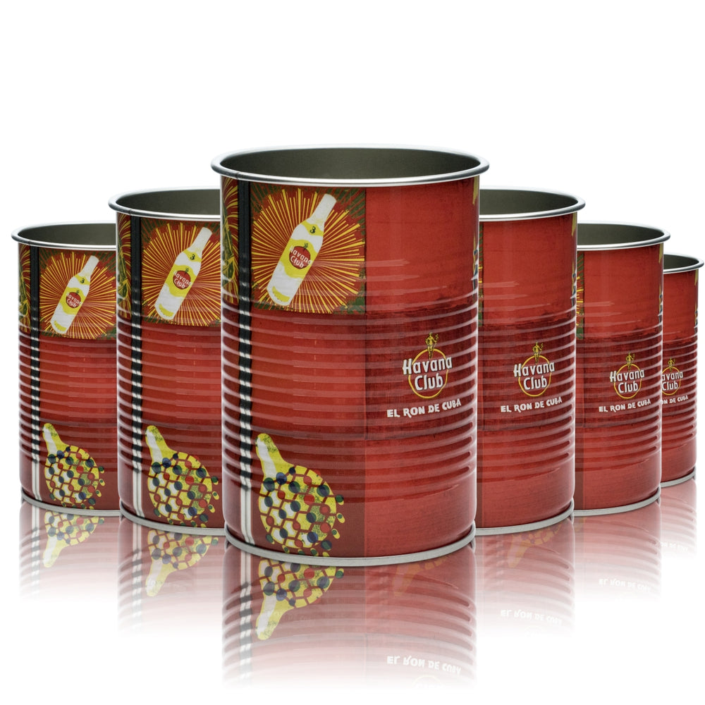 6x Havana cup glass 0.35l metal tin long drink cocktail finger food snacks bar