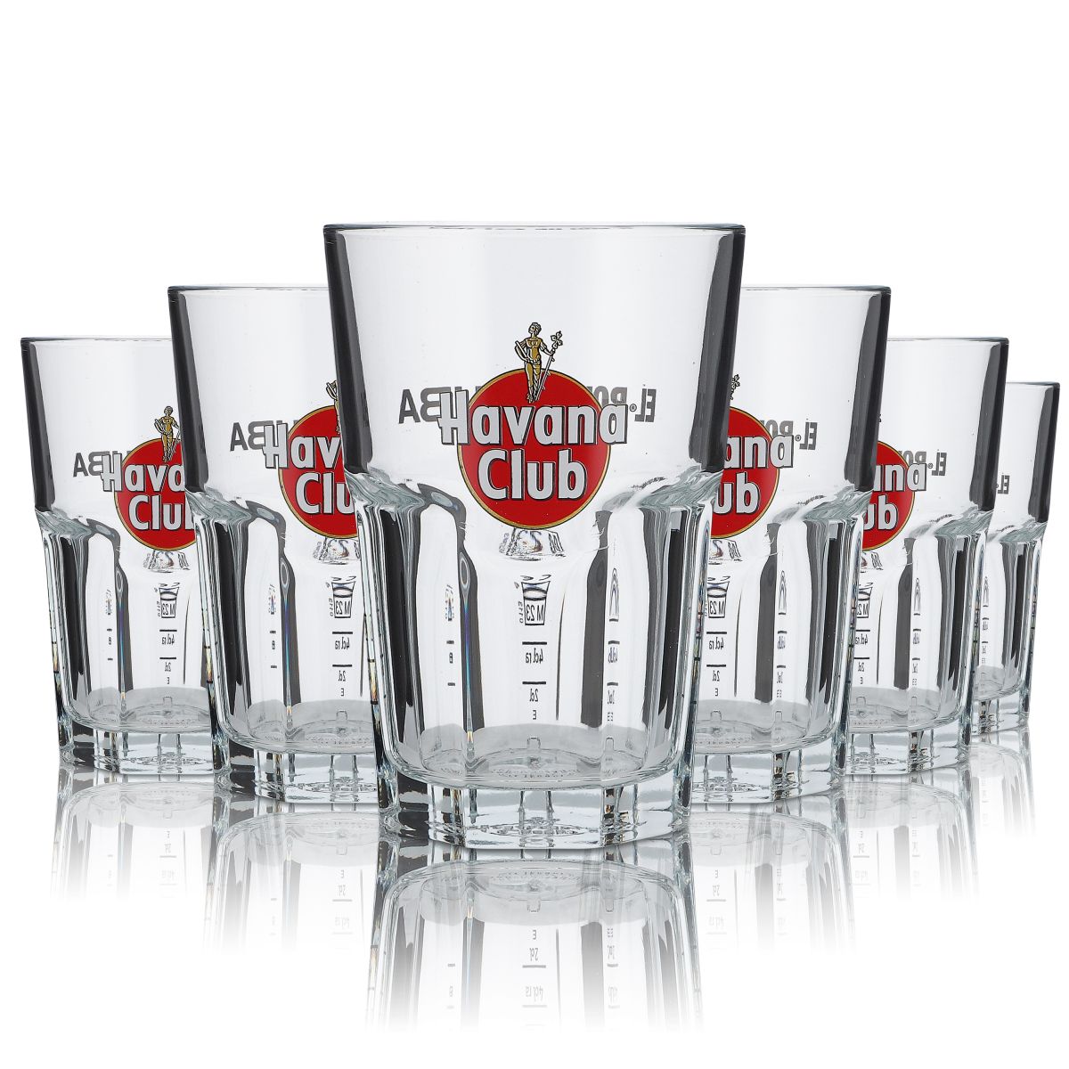 6x Havana Club 0.34 l long drink glass – Cuba Libre cocktail set with calibration mark – View 3