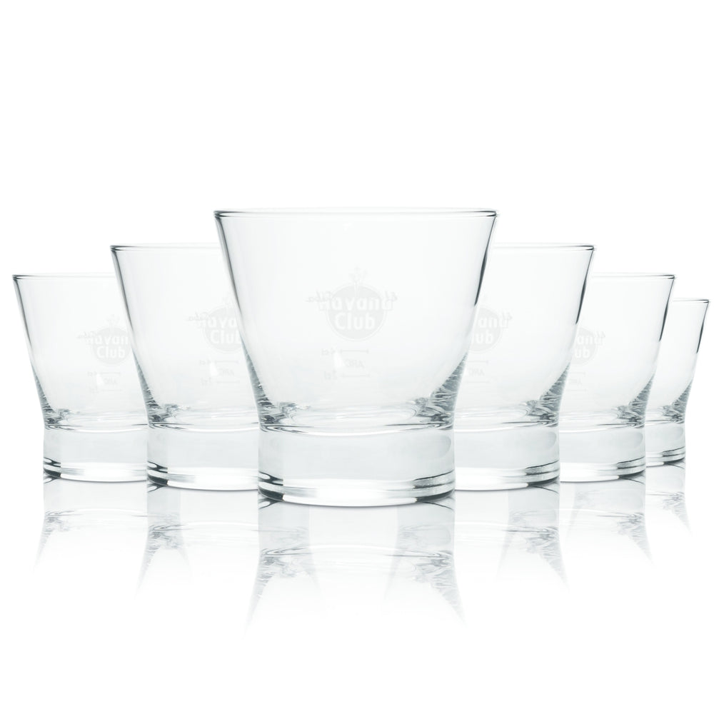 6x Havana Club Glass 0.2l Tumbler Long Drink Cocktail Glasses Cuba Libre Gastro Bar