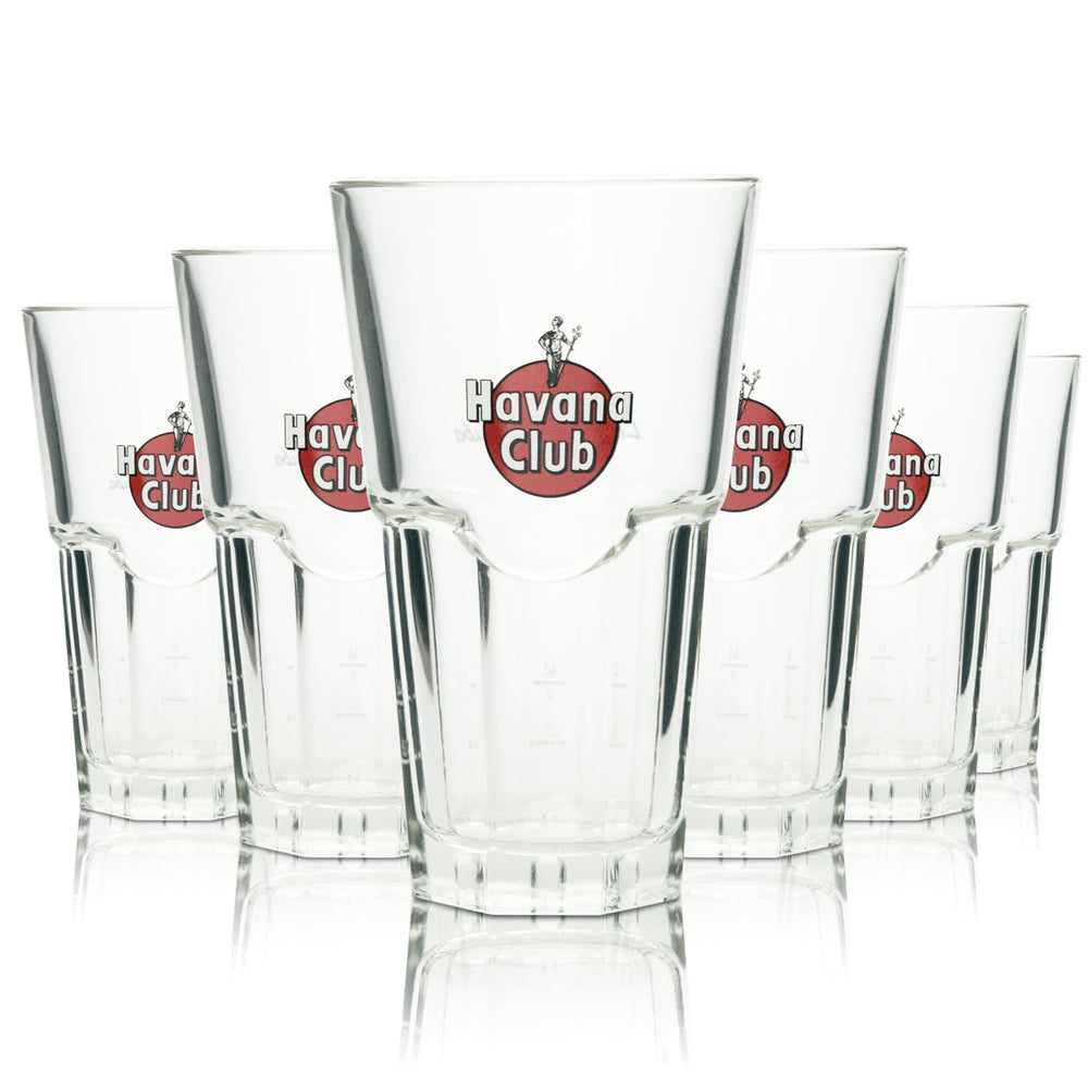 6x Havana Club Rum Glass 0.35l Long Drink Glasses Gastro Bar Cola Cuba Libre Lime