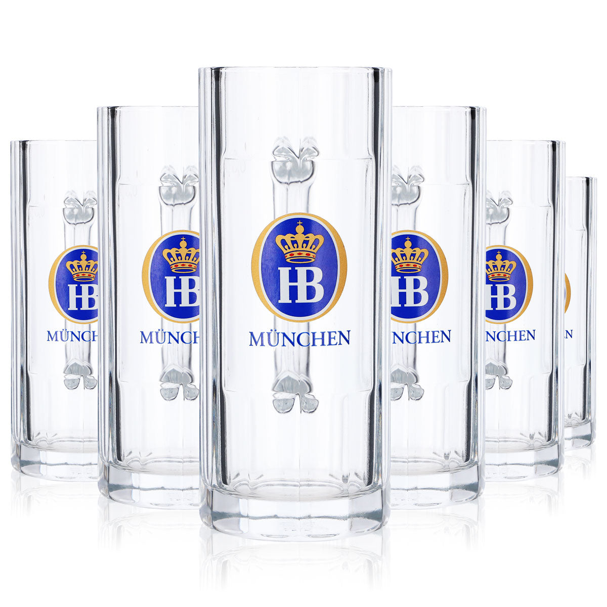 6x HB Munich glass 0.3l beer mug tankard Seidel glasses set Bavarian brewery – View 8