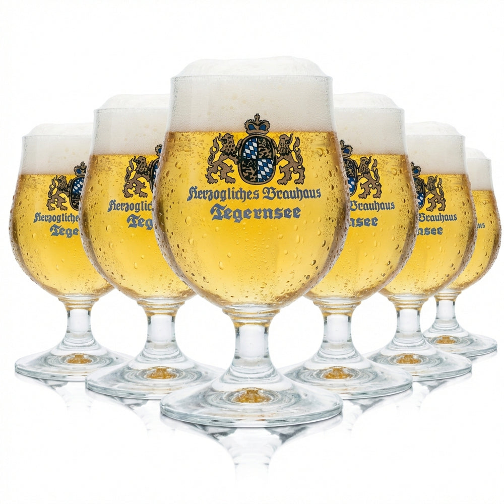 6x HB Tegernsee glass 0.2 l tulip tumbler trophy glasses, calibrated, catering, brewery