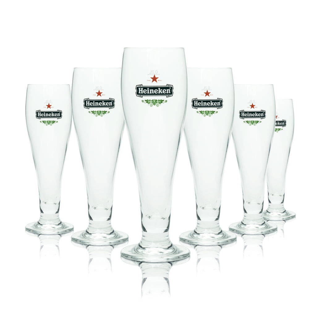 6x Heineken Beer Glass 0.2l Goblet SuperPrestige Ritzenhoff Tulip Pils Glasses Beer