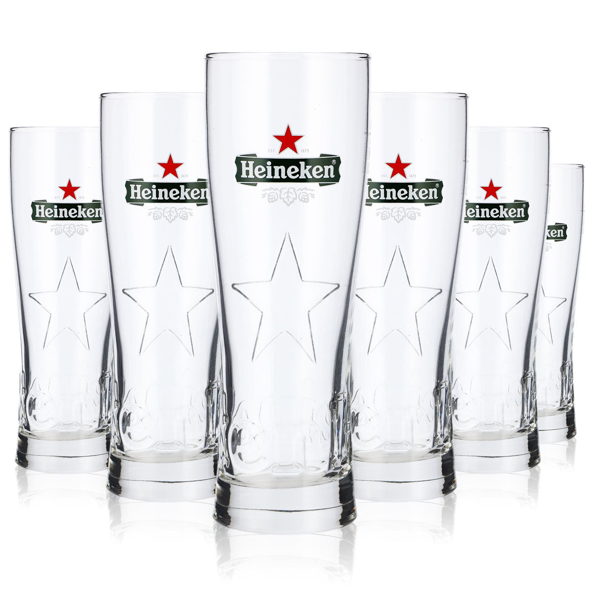 6x Heineken Beer Glass 0.3l "Star" Glasses Beer Glasses Relief Mug/Cup ARC – View 7
