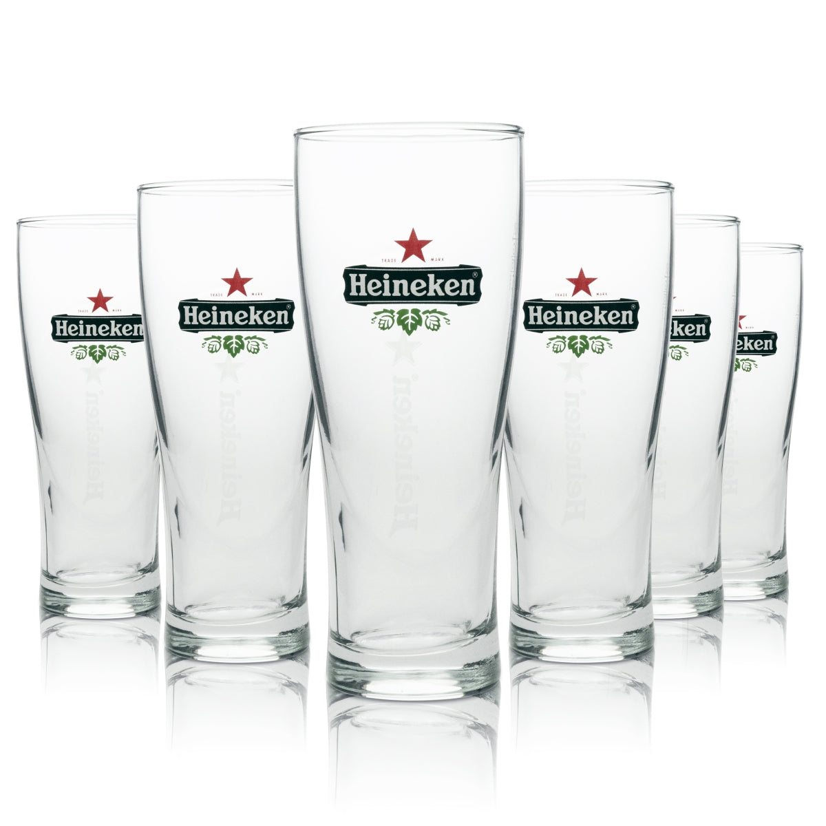 6x Heineken beer glass, long drink, 300 ml