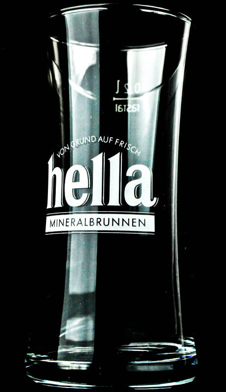 6x Hella water glass drinking cups, 0.2 l, white lettering