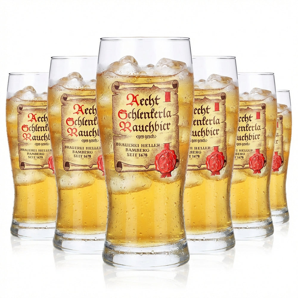 6x Light Beer Glass 0.25l Beer Glasses Tulip Glass Mug Scroll
