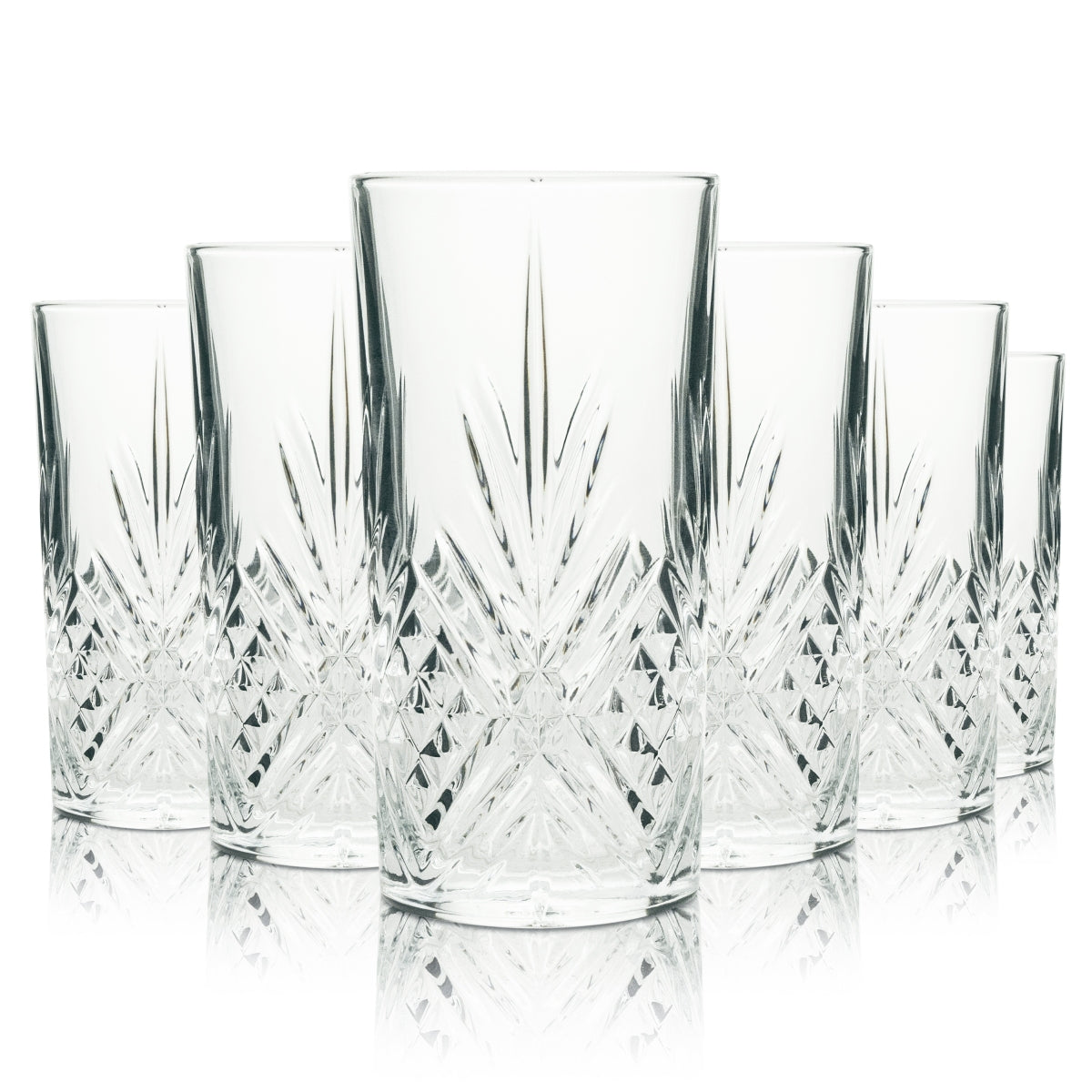 6x Hendricks Glass 0.3l Gin and Tonic Long Drink Relief Crystal Cocktail Glasses, Premium Quality