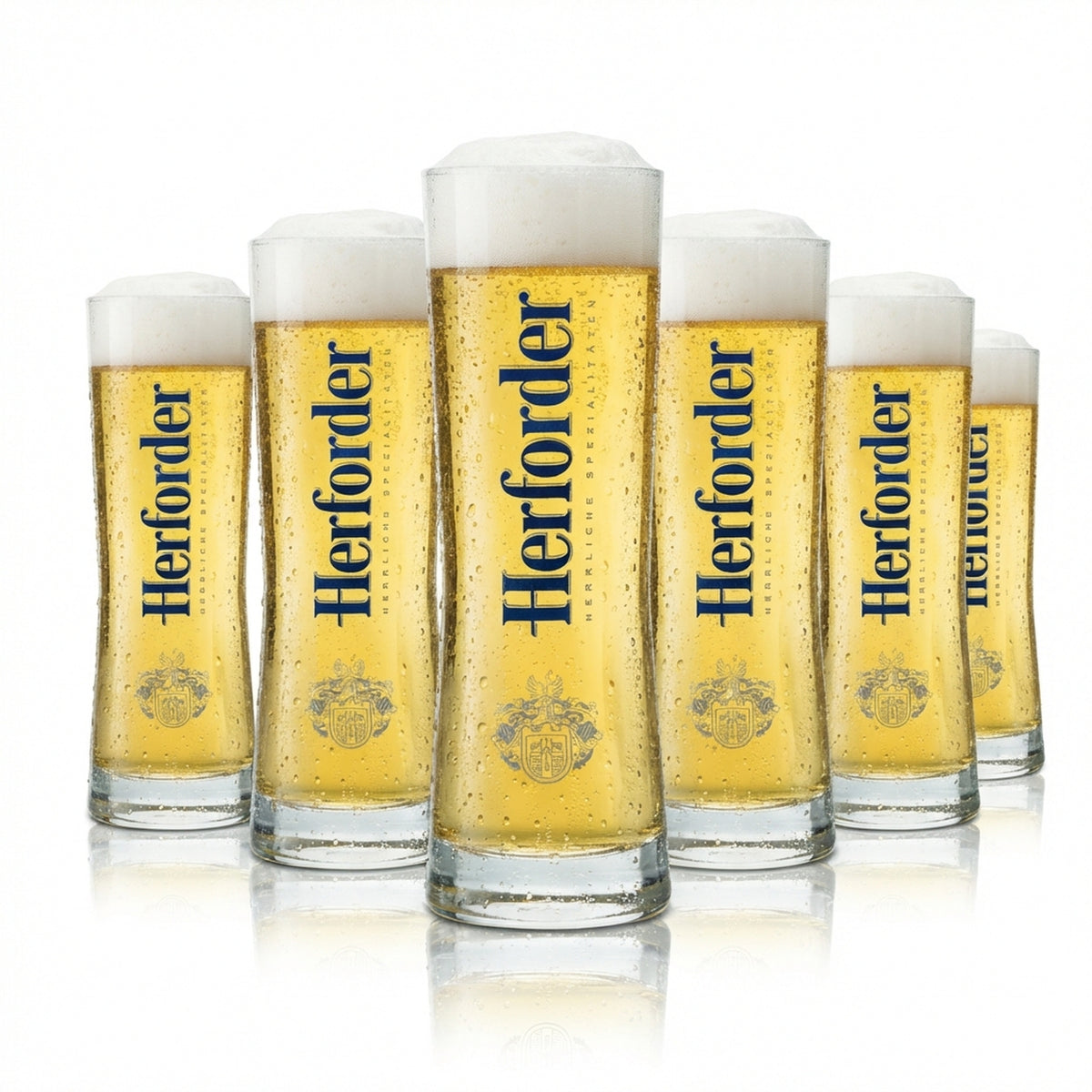 6x Herforder beer glass, 0.25 l, pint glass, cup, pilsner glasses, brewery, bar, restaurant